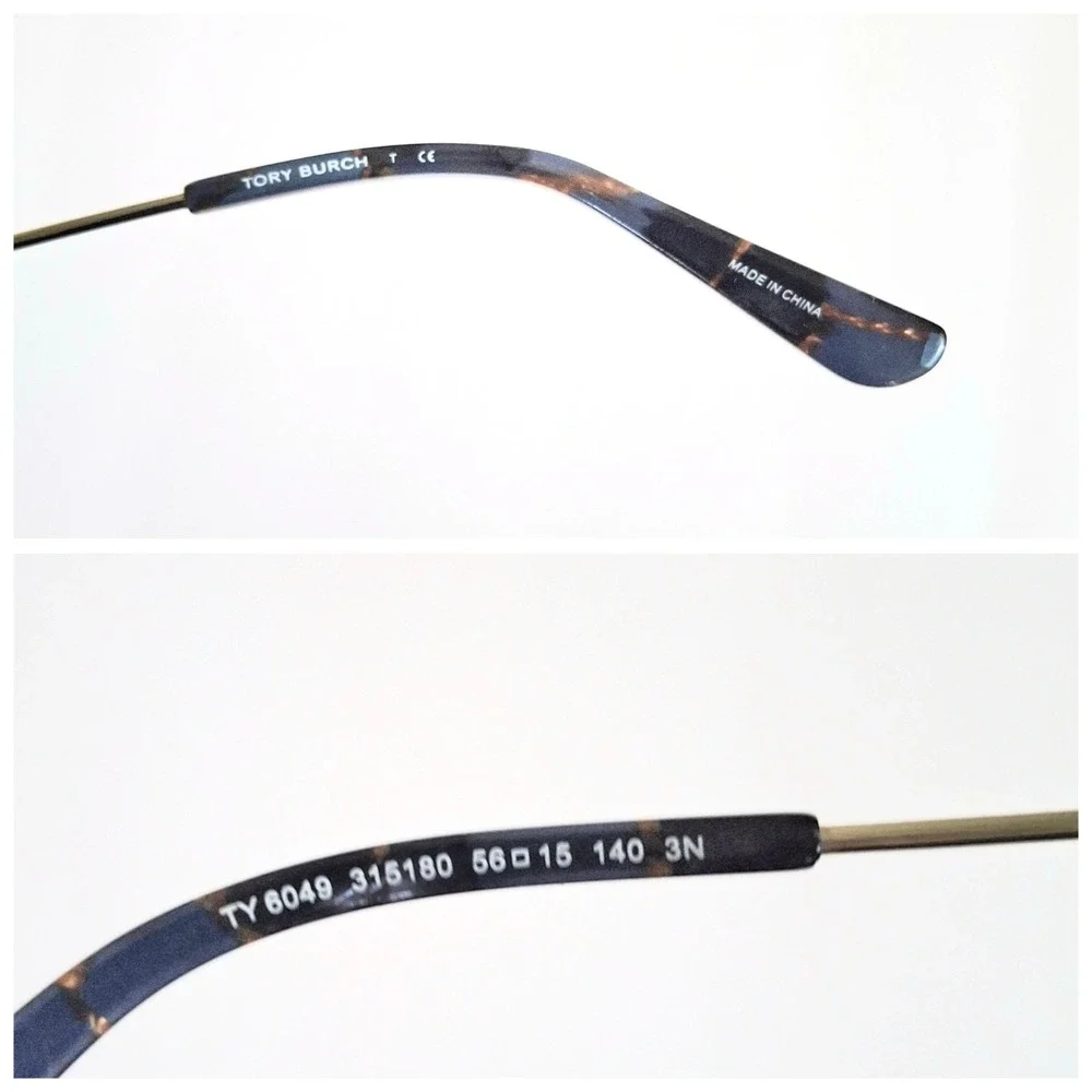 Tory‎ Burch Butterfly Eyeglasses *Frame Only* Gold Tortoise Shell Blue Lenses